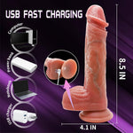 Thrusting Dildo Vibrator for Women, G-Spot & Anal Stimulator with 10 Modes