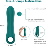 Discreet Lipstick Bullet Vibrator – 10 Modes, Portable Clitoral Stimulator (Green)