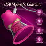 Suction Vibrator with 3 Brush Heads & Removable Cup, 12 Rotation & 8 Suction Modes