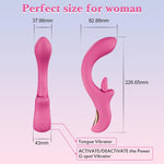 Women's G-Spot Dildo Vibrator – Rotating Tongue Licker with 5 Licking & Vibration Modes
