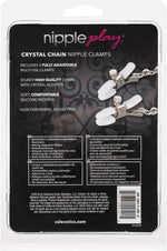 Exotic Crystal Chain Nipple Clamps Black, 1 Count - Nipple Play Accessory