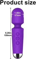 Rechargeable Wand Vibrator – 20 Patterns, 8 Speeds, Waterproof & Quiet Massager