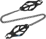 BDSM Nipple Clamps with Chain, Non-Piercing Clip for Breast & Clit Stimulation