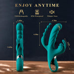 Thrusting Rabbit Vibrator with Heating & 5×10×7 Modes for G-Spot & Clitoral Pleasure