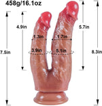 8.3" Soft Silicone Double-Ended Dildo – Flexible, Realistic with Suction Cup
