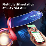 App-Controlled Vibrating Cock Ring for Couples, 10 Vibration Modes, Clitoral & Penis Sleeve
