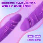 15.7" Vibrating Double-Ended Silicone Dildo – Strapless G-Spot & Anal Toy for Couples