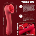 2-in-1 Rose Vibrator with 9 Modes | Clitoral, G-Spot & Nipple Stimulator for Women