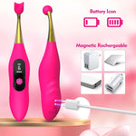 Rechargeable Clitoral Vibrator – 9 Modes G Spot & Nipple Stimulator, Waterproof Wand