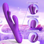 3-in-1 Rabbit Vibrator Dildo with 14 Vibration & 7 Licking Modes for Women
