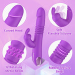 Thrusting Beaded Rabbit Vibrator – 9.9" G-Spot & Clitoral Stimulator Dildo Toy