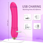 Rechargeable Waterproof G-Spot Vibrator with 10 Modes for Women & Couples (Rose)
