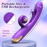 Rechargeable G-Spot Rabbit Vibrator with 10 Vibration & 7 Flapping Modes