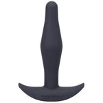 Little Flirt Onyx Silicone Butt Plug 3.35in Insertable Length, 0.8in Petite Diameter, Beginner Anal Toy, Velvety Soft Texture, Between-Cheeks Base, Body Safe Wearable Pleasure, Small Starter