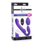 10X Remote Control Ergo-Fit G-Pulse Inflatable and Vibrating Strapless Strap-on - Purple
