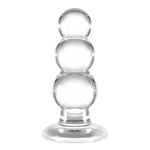 Glass Anal Beads,3.9 Inch Small Butt Plug with Bottom,Anal Sex Toys for Men Women Gay