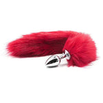 Ooiixx Sexy Fox Tail Cosplay Anal Plug Anal Butt Plug Adult Sex Toys for Women Men Couple Stainless Steel Anal Plug (Red)