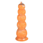 3 Sizes of Pumpkin Shape Yellow Color Large Anal Beads, Reusable Thick Round Butt Plug with Suction Cup Adult Sex Toy for Men Women, S