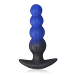 6.3" Silicone Anal Beads,Blue Black Butt Plug with Knot T-Base,Knot Dildo Anal Plug Sex Toys for Women Men Couples