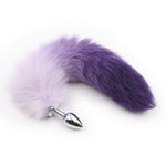 Ooiixx Sexy Fox Tail Cosplay Anal Plug Anal Butt Plug Adult Sex Toys for Women Men Couple Stainless Steel Anal Plug (18" Purple)
