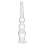 13.19 inch Anal Beads Opening Trainer with Strong Suction Cup and 3 Knots Balls Clear Long Butt Plug Cone Anal Stretcher Prostate Massager Anus Dilator G-Spot Dildo Sex Toy for Women Men Masturbation