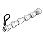 New Bamboo Shaped Crystal Glass Anal Plugs - Transparent Glass Anus Dilator Anal Vaginal Prostate Massage G-Spot Stimulator Sex Slave Abuse Sex Toys for Women Men Couples Lover (M)