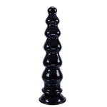 9.4inch 6 Beads Anal Beads Anal Dildo with Strong Suction Cup Sex Toy Butt Plug Clitoral Dildo for Woman Man - Black