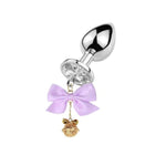 Couples Sex Toys Sm Training Bell Metal Bullet Anal Plug Bow Butt Plug with Expanded Jewelry Base
