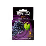 Grape Flavored Lubricated Latex Condoms with Brass Carry Case, 3 Count
