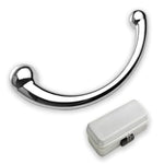 Curve Double Ended Prostate Massager Stainless Steel Dildo G Spot Wand Massage Stick Pure Metal Penis P-Spot Stimulator Anal Plug Dildo Sex Toy for Women Men