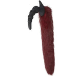 Butt Plug Tail,Silicone Black Knot Anal Plug with Removable Furry Tail and T-Base,Anal Plug Tail Sex Toy for SM Adult Games Cosplay