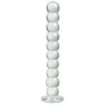 Anal Beads 8.26inch Glas Dildo with 10 Ball Glas Anal Butt Plug with Safe Base, Prostate Massage Anal Dilator Trainer Sex Toy for Man Woman Masturbation