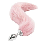 Anal Plug Butt Plug with Faux Fox Tail Cosplay BDSM Sex Bondage Toy SM Adult Games Detachable Tail for Women and Men (Pink)