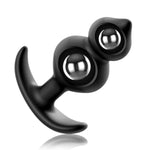 Steel Ball Anal Plugs, Premium Silicone Butt Plug with Built-in Massage Beads for Women Men Prostate G-Spot Stimulation Waterproof Adult Sex Toys (M)