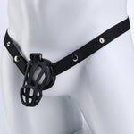Male Chastity Cage with Belt, Large Chastity Device with 5 Sizes Rings and Invisible Lock for Man Penis Exercise Bondage Gear & Accessories Lightweight Adult Sex Toys(2D-Black)