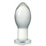 Glass Butt Plug Crystal Tapered Head Anal Plug for Anal Training Stimulation and Expansion Long Neck Mushroom Shaped Adult Sex Toys for Men Women Couples (L)