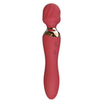 2-in-1 Dual-Ended Vibrator for Women – G-Spot & Clitoral Stimulator, 24 Modes Wand Massager, Quiet, Rechargeable, Waterproof, Soft Silicone, Sex Toy for Solo & Couples (Red)