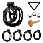 Male Chastity Cage with Elastic Belt & Invisible Lock - Chastity Device with 4 Sizes Rings for Man Penis Exercise Bondage Gear & Accessories Lightweight Adult Sex Toys?Black?