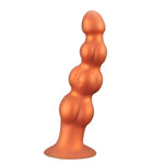 Liquid Silicone Anal Beads and Butt Plug with Suction Cup Base, Soft Anal Plug Graduated Beads for Comfortable Anal Play Perfect for Men and Women (Large)