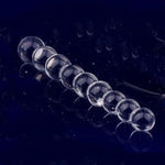 Glass Dildo Anal Beads Buttplug Adult Sex Toys for Couples, Crystal Anal Plug for Male Masturbator G-Spot Stimulation, Clear Glass Anal Dildo Prostate Massager Anal Sex Toy for Men Women Pleasure