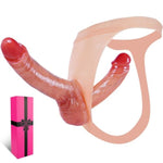 Silicone Realistic Double Ended Sided Strap On Anal Dildo Harness Panties