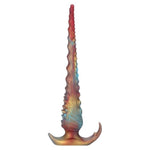 17.5 inch Fantasy Alien Dildo for Men and Women Premium Silicone Monster Dildo with Large Knots and Textured Ribs Safety Flared Base for Anal Play and Harness Compatible Rainbow