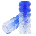 Male Pocket Pussy, Soft Stretch Reusable Adult Toy, Blue & Transparent