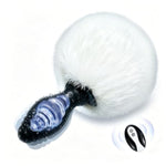 Bunny Tail Plug Vibrating Butt Plug with Furry Rabbit Tail, Remote Control