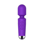 Rechargeable Mini Wand Massager for Women with 8 Speeds and 20 Vibration Modes, Wireless Clitoral and Body Relaxation Massager, Travel Size Personal Wellness Device for Discreet Use (Purple)