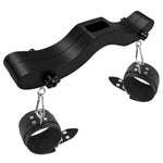 Adjustable Wooden Testicle Crusher CBT Bondage Gear Set with Shackles