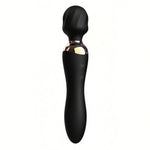 2-in-1 Dual-Ended Vibrator for Women – G-Spot & Clitoral Stimulator, 24 Modes Wand Massager, Quiet, Rechargeable, Waterproof, Soft Silicone, Sex Toy for Solo & Couples (Black)