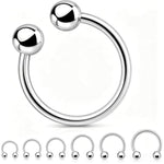 BDSM Stainless Steel Cock Ring for Men Glans Ring in 6 Sizes Open Pleasure Ring with 2 Beads for Penis Massage Increase Stimulation BDSM Male Penis Ring Sex