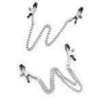 2 Pack BDSM Nipple Clamps with Weights, Nipple Toys Adjustable Metal Nipple Clips for Adult Play, Body Chain Non Piercing Sensory Toys Woman Man