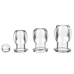 3PCS Silicone Butt Plug Hollow Anal Plug Set with Lid Leakage Prevention Liquid Anus Peep Plug Kit Adult Sex Toy for G-Point Massage Butt Plug